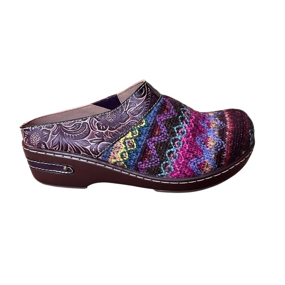 Spring Step L'Artiste Women's Zigino Clogs Purple Multi Size 38 - Picture 2 of 8